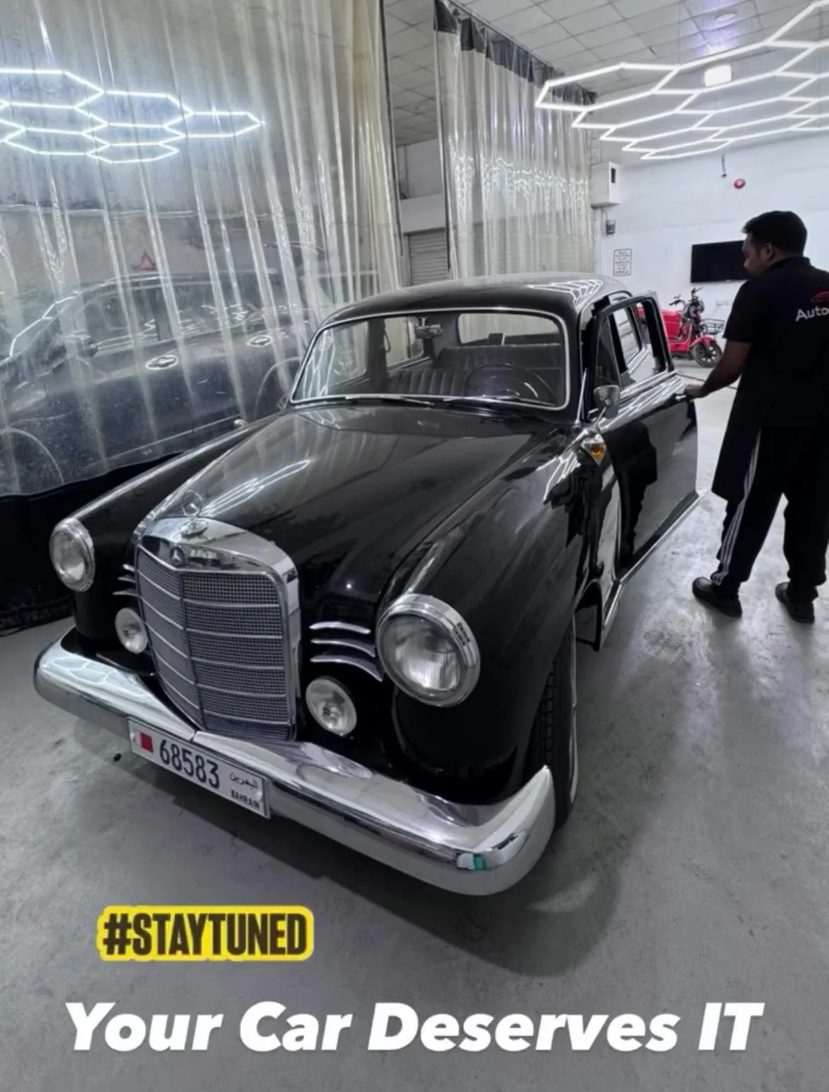 Classic Mercedes machine polish and paint correction at AutoSpa Bahrain, Budaiya Bahrain